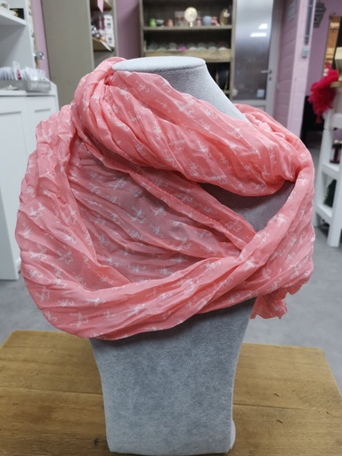 foulard tour de cou flamant rose