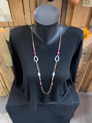 collier long tons rose/mauve/nacre