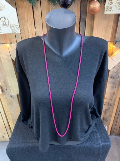 long collier +bracelet magenta