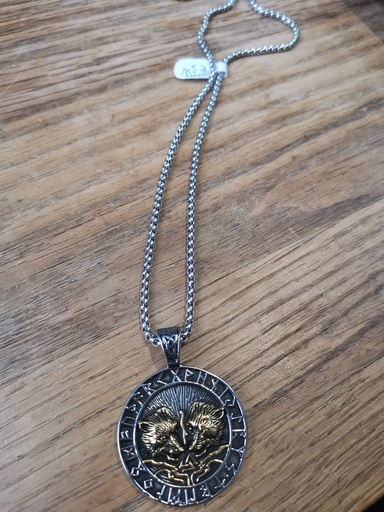collier homme loups