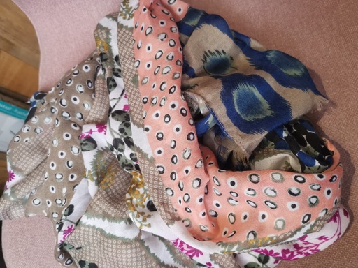 foulard corail/brun multi