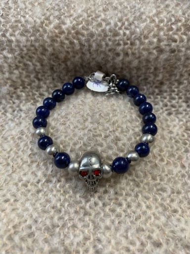 bracelets en pierres bleues et argent homme